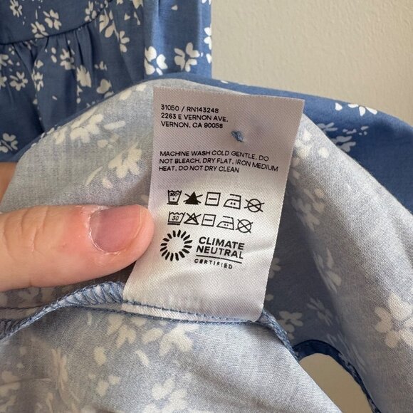 Reformation Isador Sleeveless Front Button Mini Dress Floral Blue Women’s Sz 4 - Picture 9 of 9